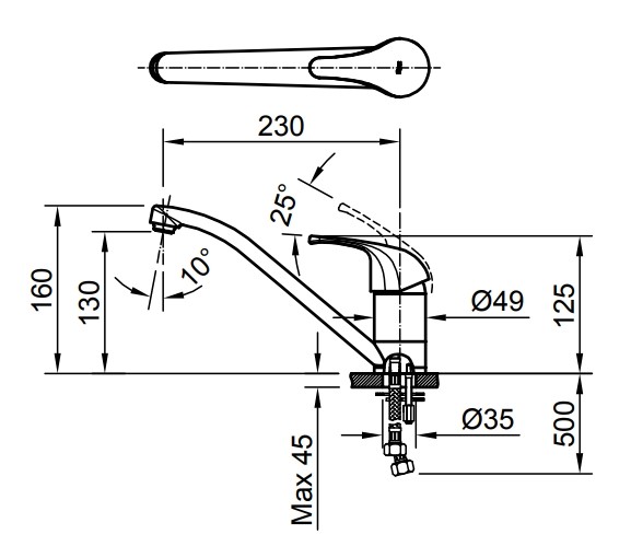 Vòi rửa bát nóng lạnh Inax SFV-302S