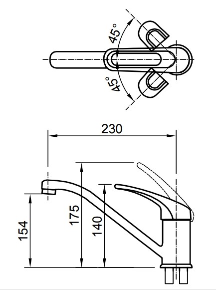 Vòi rửa bát nóng lạnh Inax SFV-112S