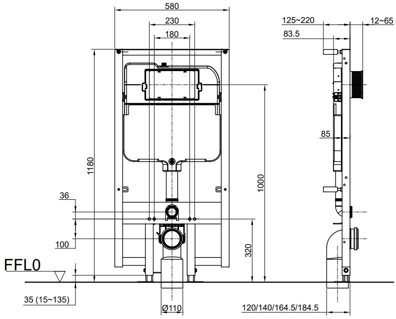 Két nước âm tường TOTO WH172AT
