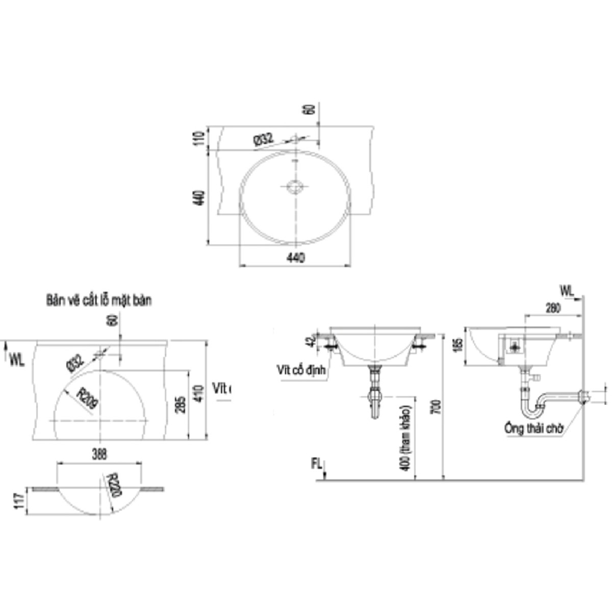Chậu Đặt Bàn Lavabo INAX AL-333V