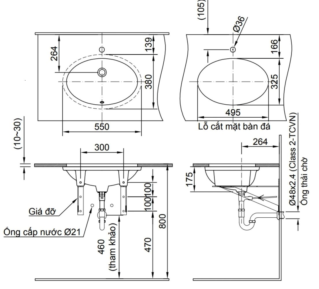 Chậu Rửa Âm Bàn Lavabo Inax AL-2216V