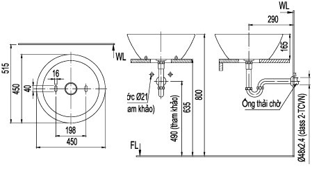 Chậu Đặt Bàn Lavabo INAX AL-445V