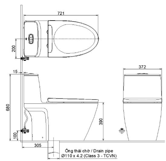 Bồn cầu 1 khối INAX AC-902VN