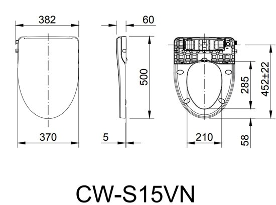 Nắp rửa bồn cầu INAX CW-S15VN