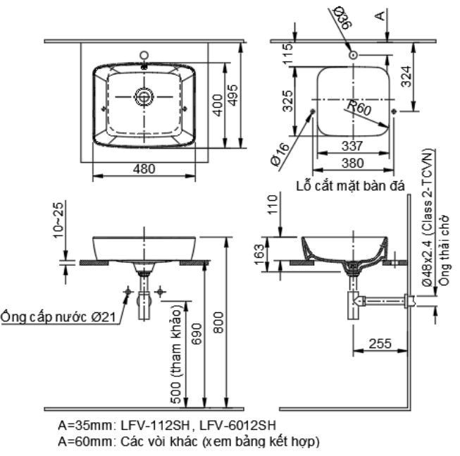 Chậu Đặt Bàn Lavabo INAX AL-369V