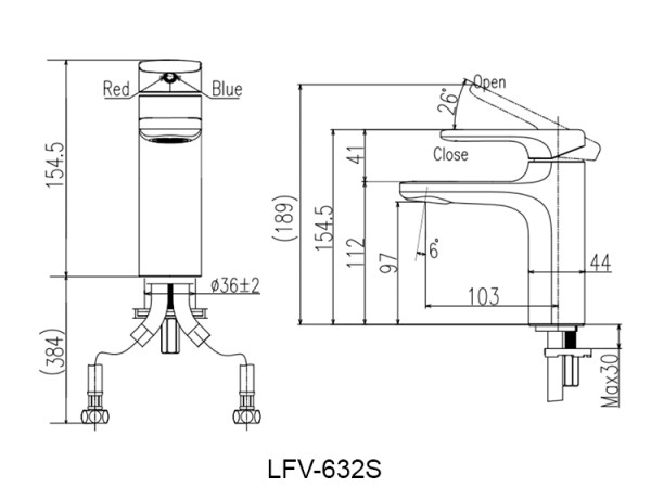 Vòi lavabo nóng lạnh INAX LFV-632S