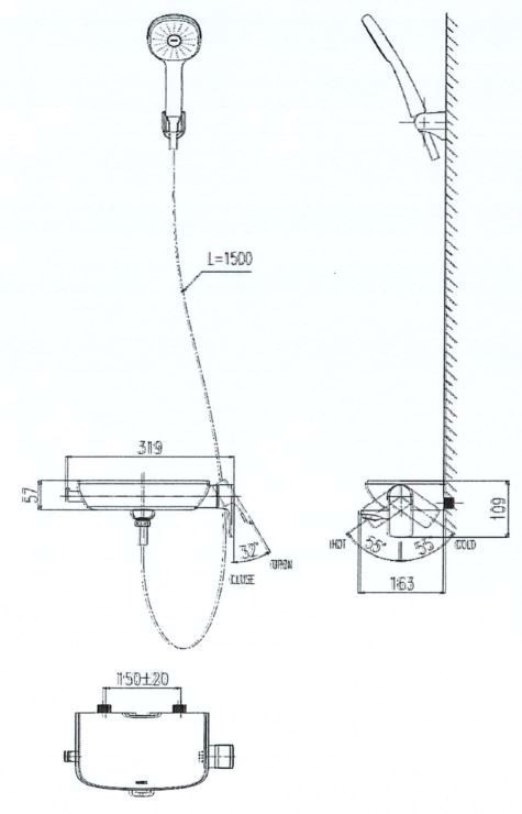Vòi sen tắm Inax BFV-613S