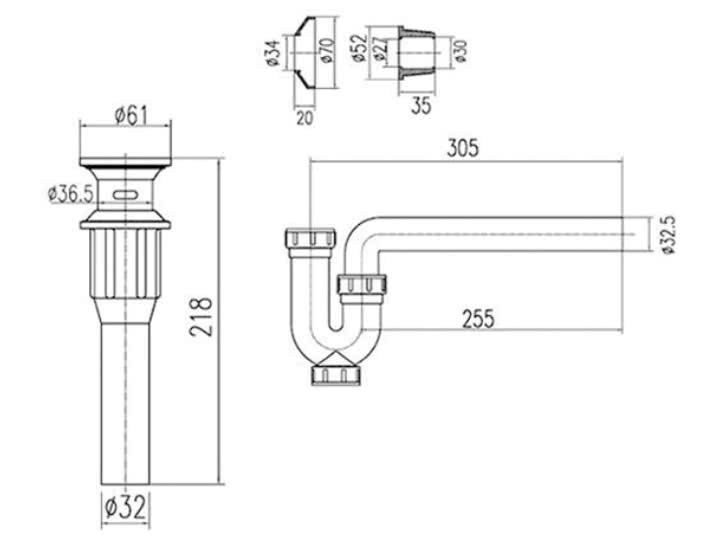 Ống Thải Chữ P INAX A-675PV