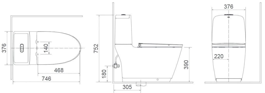 Bàn Cầu 2 Khối INAX AC-832VN