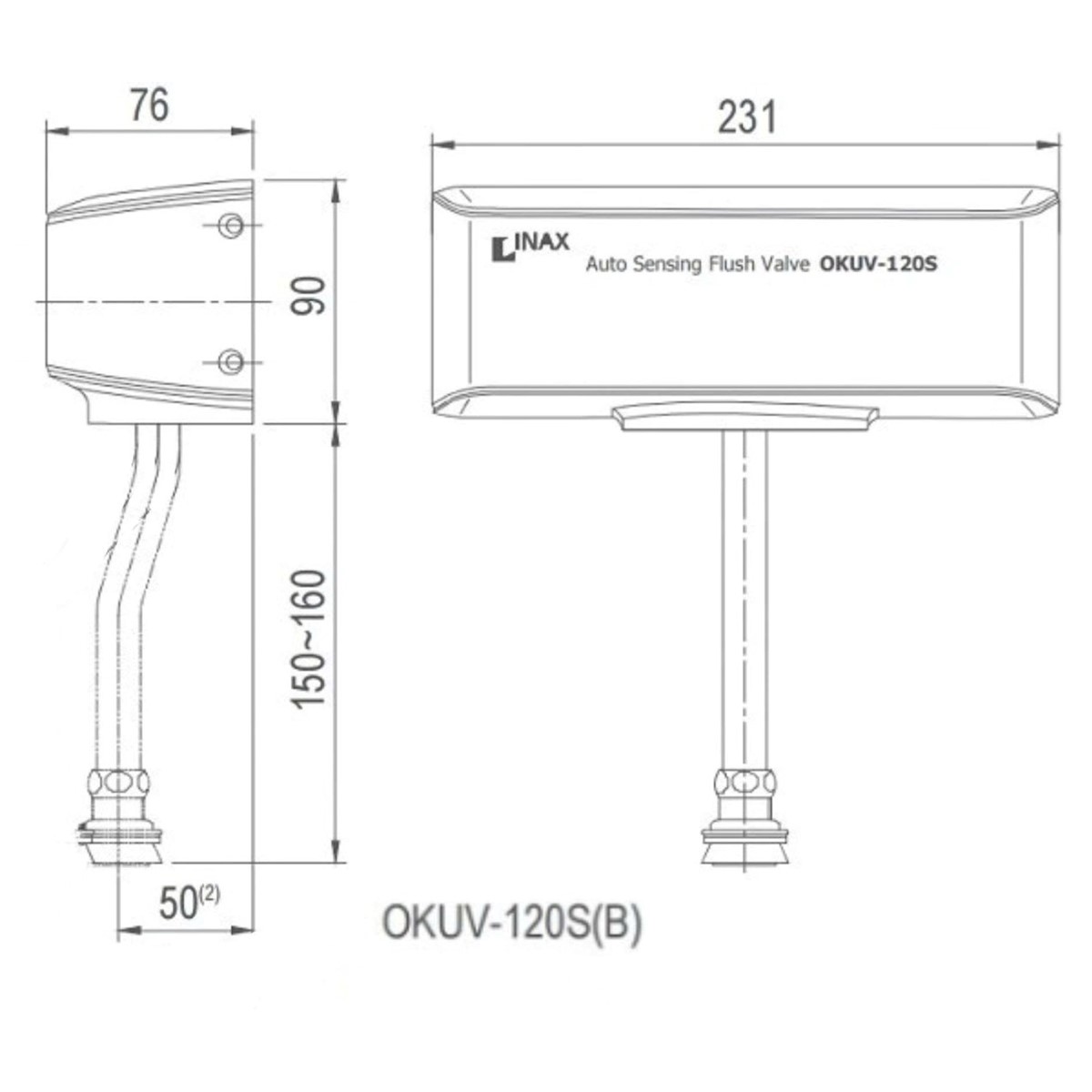 Van xả tiểu nam cảm ứng INAX OKUV-120S(B)
